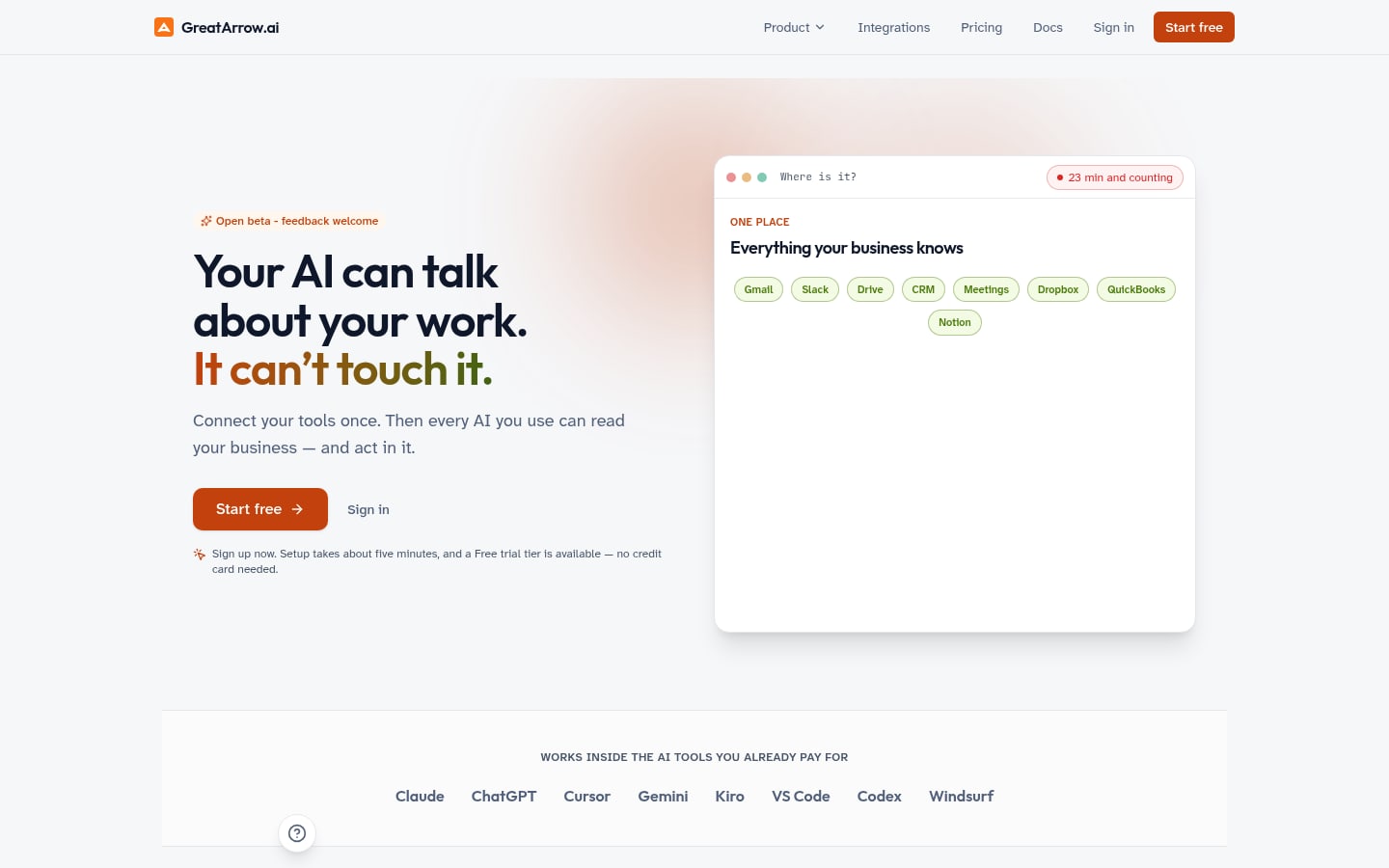 GreatArrow.ai product screenshot